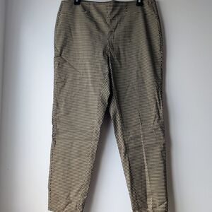 Rafaella Comfort Women's Size 14 Black & Beige Diamond Print Pull-On Pants